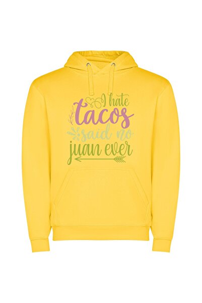 iLovePrints Taco Indulgence Revisited Φούτερ με κουκούλα σε χρώμα Κίτρινο