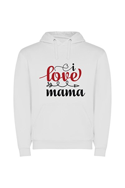 iLovePrints Mama's Inspired Love Arrow Φούτερ με κουκούλα σε χρώμα Λευκό