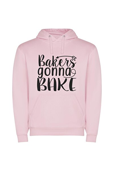 iLovePrints Baker's Inspired Bakery Art Φούτερ με κουκούλα σε χρώμα Ροζ