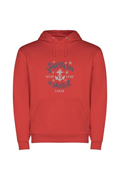iLovePrints Sailor's Skillful Smooth Design Φούτερ με κουκούλα σε χρώμα Κόκκινο
