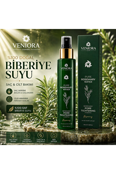 Veniora %100 Doğal Saf Biberiye Suyu Saç ve Cilt Bakım Spreyi Nemlendirici ve...