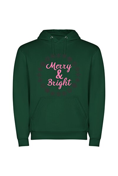 iLovePrints Snowflake Wonderland Φούτερ με κουκούλα σε χρώμα Πράσινο