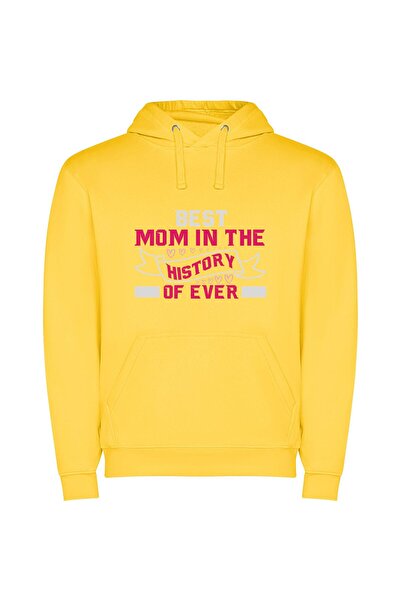 iLovePrints Ultimate Supermom of All Φούτερ με κουκούλα σε χρώμα Κίτρινο