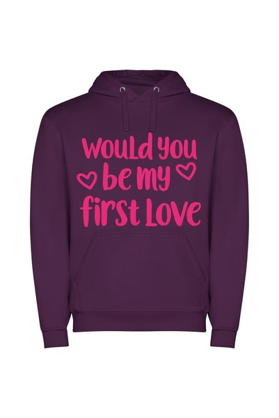 iLovePrints Love's Second Glance Φούτερ με κουκούλα σε χρώμα Μωβ