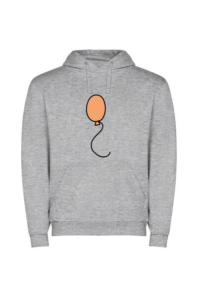 iLovePrints Whimsical Balloon Delight Φούτερ με κουκούλα σε χρώμα Γκρι