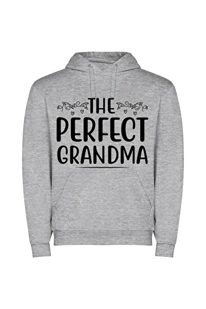 iLovePrints Grandma's Perfect Kerning Φούτερ με κουκούλα σε χρώμα Γκρι