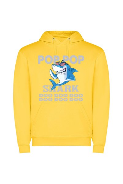 iLovePrints Sharp Sunglass Shark Φούτερ με κουκούλα σε χρώμα Κίτρινο