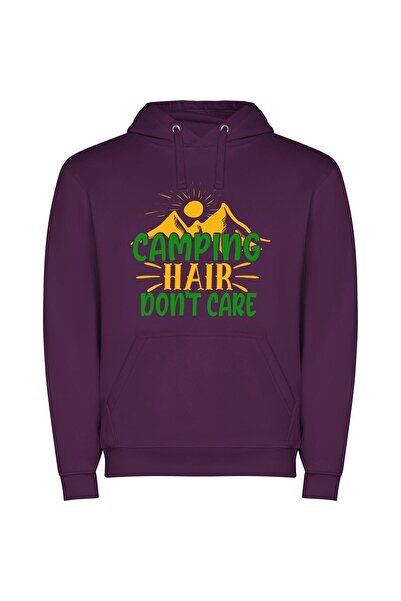 iLovePrints Glamper's Paradise Sign Φούτερ με κουκούλα σε χρώμα Μωβ