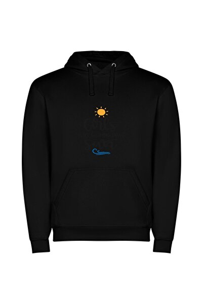 iLovePrints Sunny Chic Girls Club Φούτερ με κουκούλα σε χρώμα Μαύρο