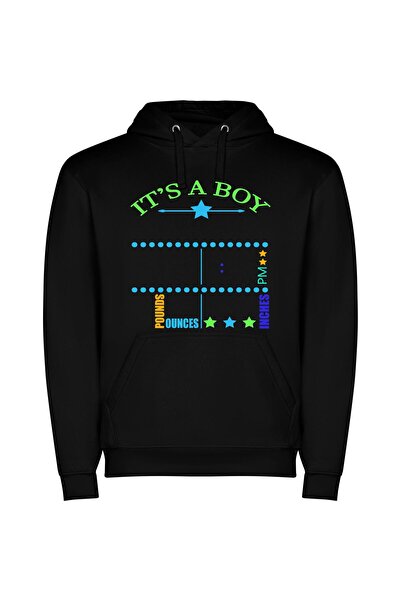 iLovePrints Starry Baby Boy Bliss Φούτερ με κουκούλα σε χρώμα Μαύρο