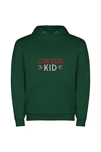iLovePrints Maple Kid Φούτερ με κουκούλα σε χρώμα Πράσινο