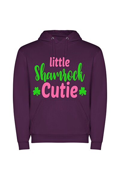 iLovePrints Little Shamrock Darling Φούτερ με κουκούλα σε χρώμα Μωβ