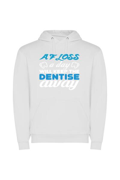 iLovePrints Design Dentist's Confident Logo Φούτερ με κουκούλα σε χρώμα Λευκό