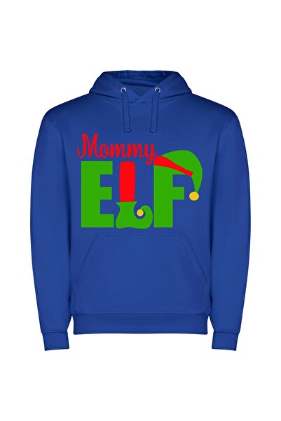 iLovePrints Merry Elf Shuffle Φούτερ με κουκούλα σε χρώμα Μπλε