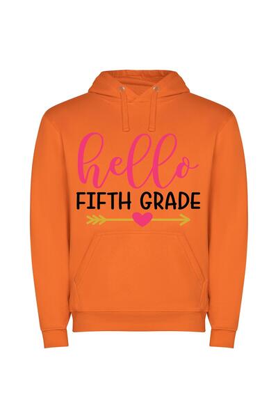 iLovePrints Fifth Grade Greetings Φούτερ με κουκούλα σε χρώμα Πορτοκαλί