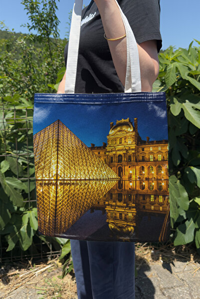 ZipZap Louvre Museum V5 Double-Sided Summer and Winter Canvas Print Tote Bag