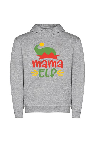iLovePrints Mama's Magical Mana Logo Φούτερ με κουκούλα σε χρώμα Γκρι