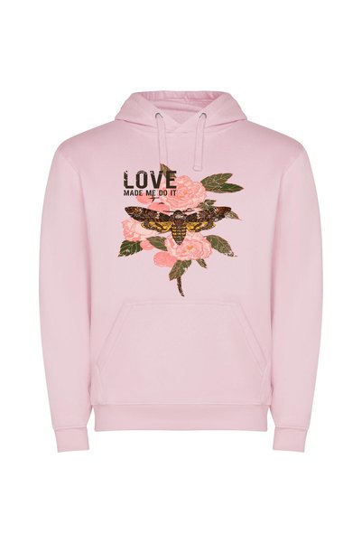 iLovePrints Blooming Love's Intricate Secret Φούτερ με κουκούλα σε χρώμα Ροζ