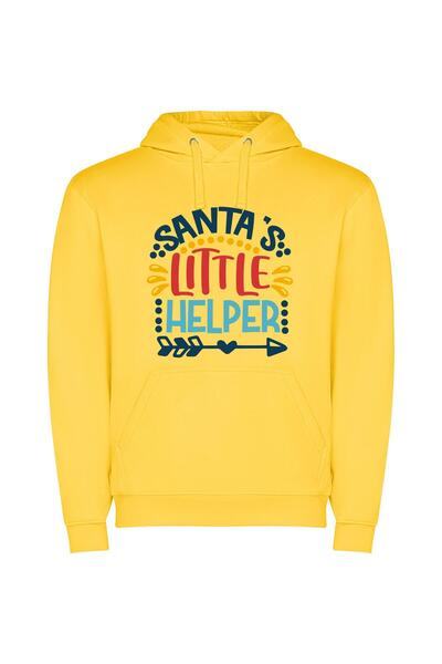 iLovePrints Santa's Tiny Helper Φούτερ με κουκούλα σε χρώμα Κίτρινο