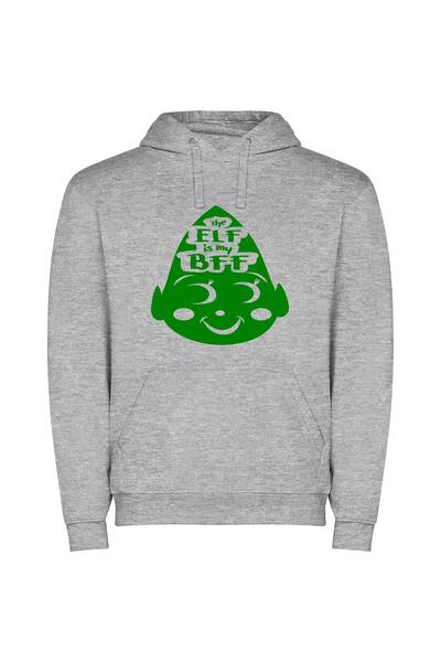 iLovePrints Mad Elf's Green Reckoning Φούτερ με κουκούλα σε χρώμα Γκρι