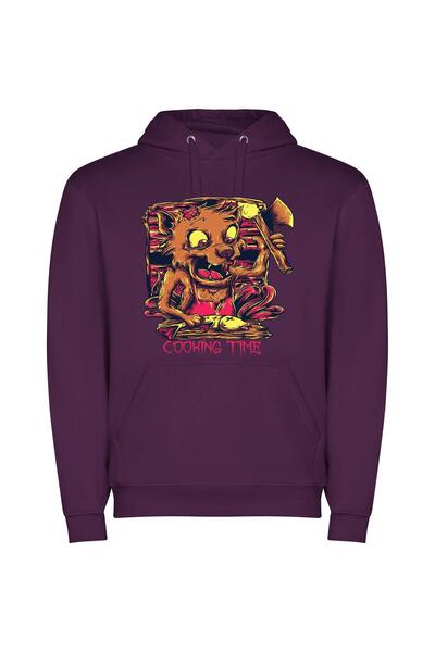 iLovePrints Nightmarish Animal Artistry Φούτερ με κουκούλα σε χρώμα Μωβ