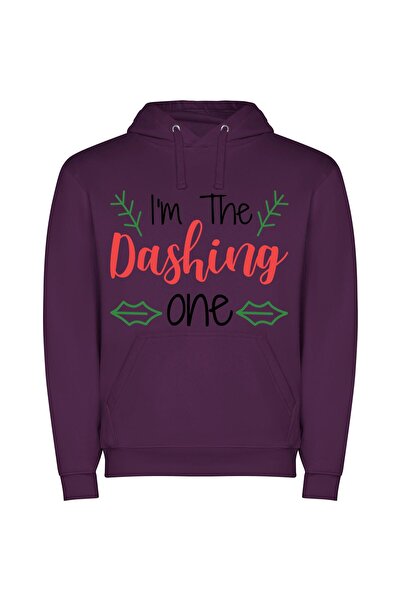 iLovePrints December's Dashing Red Glow Φούτερ με κουκούλα σε χρώμα Μωβ
