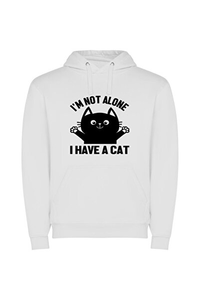 iLovePrints Feline Friends Forever! Φούτερ με κουκούλα σε χρώμα Λευκό