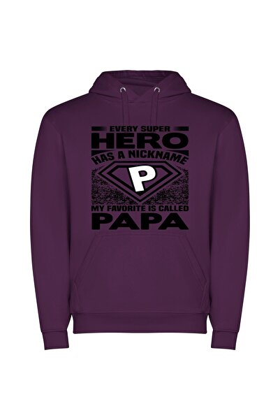 iLovePrints Diamond Clad Superhero Φούτερ με κουκούλα σε χρώμα Μωβ