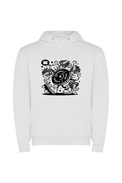 iLovePrints Mono-Femme Portrait Φούτερ με κουκούλα σε χρώμα Λευκό