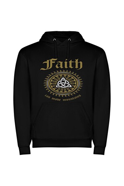 iLovePrints Gilded Occult Faith: Aesthetic Φούτερ με κουκούλα σε χρώμα Μαύρο