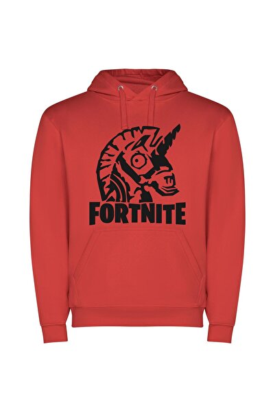iLovePrints Fierce Fortnite Fusion Φούτερ με κουκούλα σε χρώμα Κόκκινο