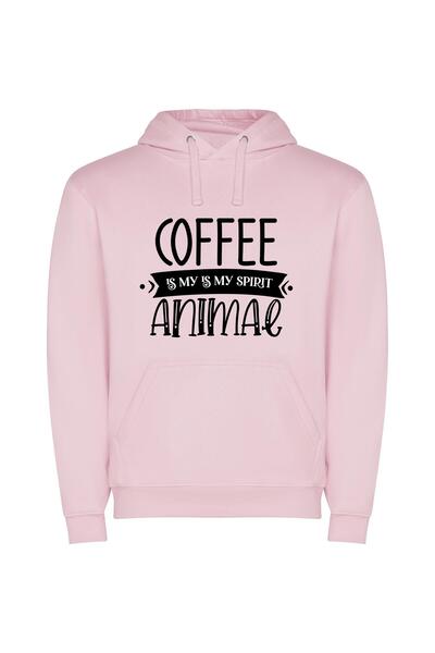 iLovePrints Caffeine's Charmed Animal Φούτερ με κουκούλα σε χρώμα Ροζ