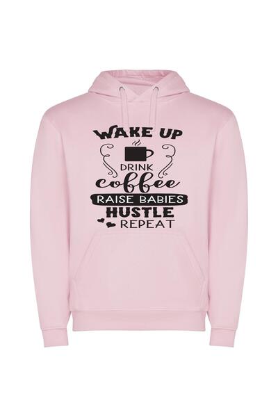 iLovePrints Caffeinated Hustle: Coffee & Parenthood Φούτερ με κουκούλα σε χρώ...