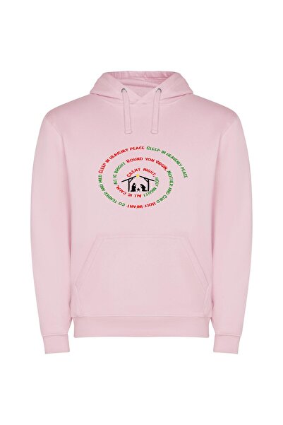 iLovePrints Ethereal NY Midnight Peace Φούτερ με κουκούλα σε χρώμα Ροζ