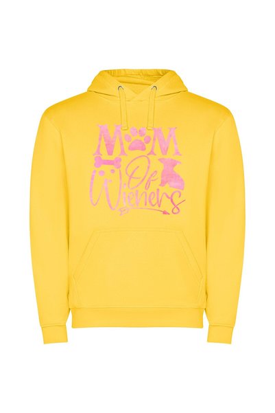 iLovePrints Pawfect Vienna's Weenie Emblem Φούτερ με κουκούλα σε χρώμα Κίτρινο