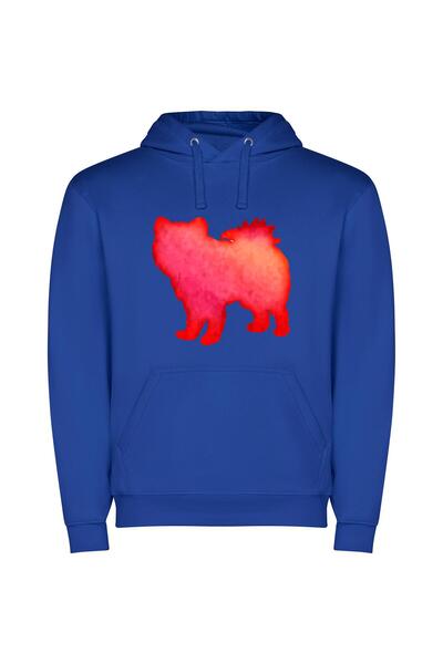 iLovePrints Flaming Canine Phoenix Φούτερ με κουκούλα σε χρώμα Μπλε