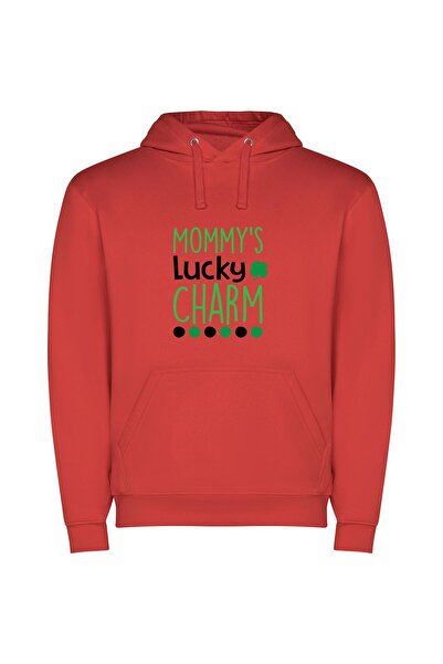iLovePrints Lucky Charm Adore-able Greeting Φούτερ με κουκούλα σε χρώμα Κόκκινο