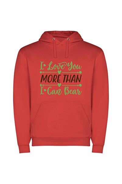 iLovePrints Bearable Love Affair Φούτερ με κουκούλα σε χρώμα Κόκκινο