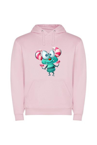 iLovePrints Adorable Eye-Catching Monster Φούτερ με κουκούλα σε χρώμα Ροζ