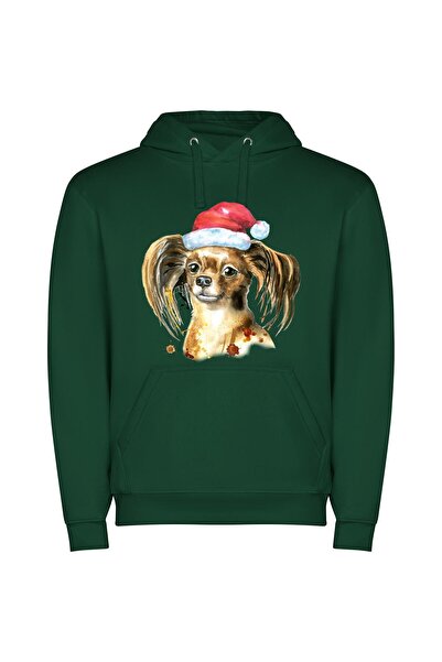 iLovePrints Santa's Toy Terrier Φούτερ με κουκούλα σε χρώμα Πράσινο