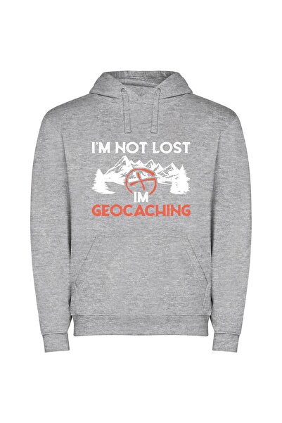 iLovePrints GeoQuest: Lost & Found Φούτερ με κουκούλα σε χρώμα Γκρι