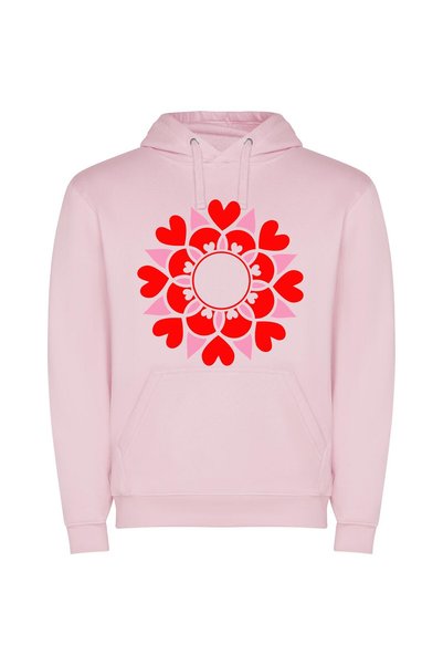 iLovePrints Love Blooms Elegantly Φούτερ με κουκούλα σε χρώμα Ροζ