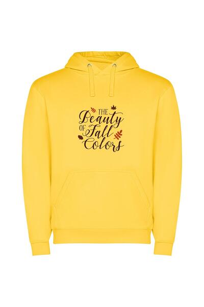 iLovePrints Colorful Fall Splendor Φούτερ με κουκούλα σε χρώμα Κίτρινο