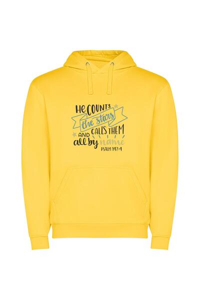 iLovePrints Celestial Names Embroidered Φούτερ με κουκούλα σε χρώμα Κίτρινο