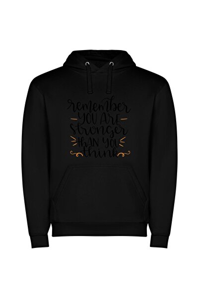 iLovePrints Unleash Your Inner Strength Φούτερ με κουκούλα σε χρώμα Μαύρο