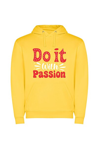 iLovePrints Passionate Impression: Header Text Φούτερ με κουκούλα σε χρώμα Κί...