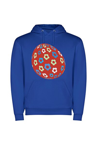 iLovePrints Floral Gemstone Easter Egg Φούτερ με κουκούλα σε χρώμα Μπλε