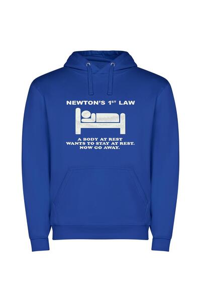 iLovePrints Eternal Rest: Newton's Law Φούτερ με κουκούλα σε χρώμα Μπλε