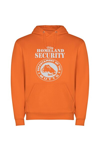 iLovePrints HomeSec K9 Guard Φούτερ με κουκούλα σε χρώμα Πορτοκαλί