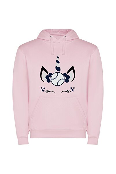 iLovePrints Fantasy Horned Sports Star Φούτερ με κουκούλα σε χρώμα Ροζ